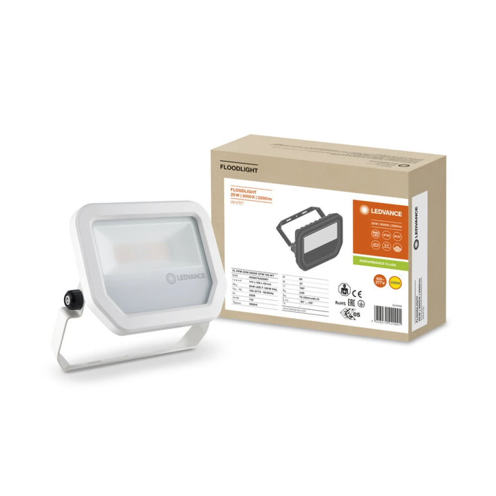 20W OSRAM LEDVANCE LED floodlight, 3000K, IP65, white - 4058075420991