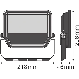 50W LEDVANCE LED prožektors, 3000K, IP65, melns - 4058075421226