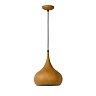 WOODY pendant light Ø30 cm, 1xE27, wood finish (LUCIDE)