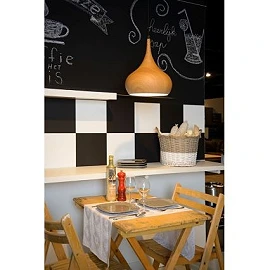 WOODY pendant light Ø30 cm, 1xE27, wood finish (LUCIDE)
