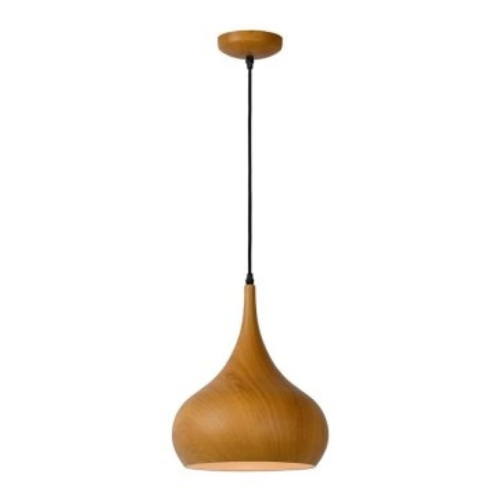 WOODY pendant light Ø30 cm, 1xE27, wood finish (LUCIDE)