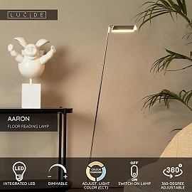 AARON floor reading lamp LED 1x12 W 2700-4000K matt gold / brass (Lucide)