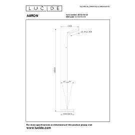 AARON floor reading lamp LED 1x12 W 2700-4000K matt gold / brass (Lucide)