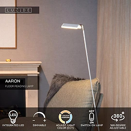 AARON floor reading lamp LED 1x12 W 2700-4000K white (Lucide)