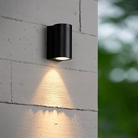 AKRA LED outdoor wall light 1 x 6 W 2700K black (Lucide)