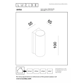 AKRA LED outdoor wall light 1 x 6 W 2700K black (Lucide)