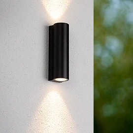 AKRA Wall light Indoor/Outdoor 2x6.5W Integrated LED IP54 Black (Lucide)