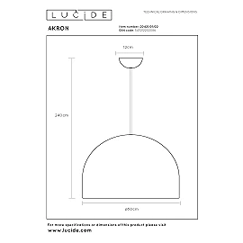 AKRON Pendant light Ø50 cm Premium E27 matt gold / brass (Lucide)