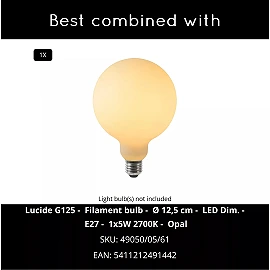 AKRON Pendant light Ø50 cm Premium E27 grey (Lucide)