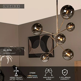 ALARA LED G4 piekaramā lampa 6 x 1,5 W 2700K zelta (Lucide)