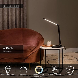 ALDWIN desk lamp LED 8W CCT black (Lucide)