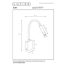 ALEC wall spotlight 1 x 3 W G9 black (Lucide)