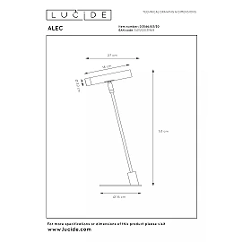 ALEC table lamp 1 x 3 W G9 black (Lucide)
