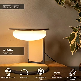 ALINDA table lamp Ø 20 cm LED 9W 3000K Taupe (Lucide)