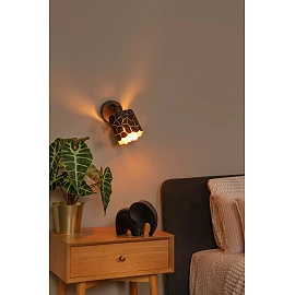 ALMELO Wall spotlight Ø12 cm 1xE14 black (Lucide)