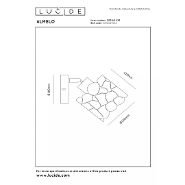 ALMELO Wall spotlight Ø12 cm 1xE14 black (Lucide)