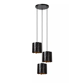 ALMELO Pendant light 3xE27 black (Lucide)