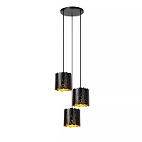 ALMELO Pendant light 3xE27 black (Lucide)