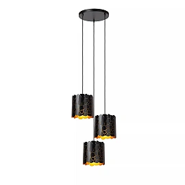 ALMELO Pendant light 3xE27 black (Lucide)