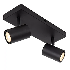 AMIGO ceiling spotlight 2xGU10 black (Lucide)