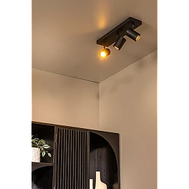 AMIGO ceiling spotlight 3xGU10 black (Lucide)