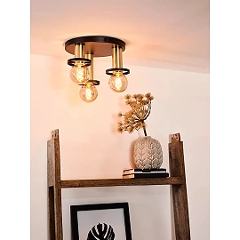 ANAKA flush ceiling light Ø30 cm 3xE27 black (Lucide)