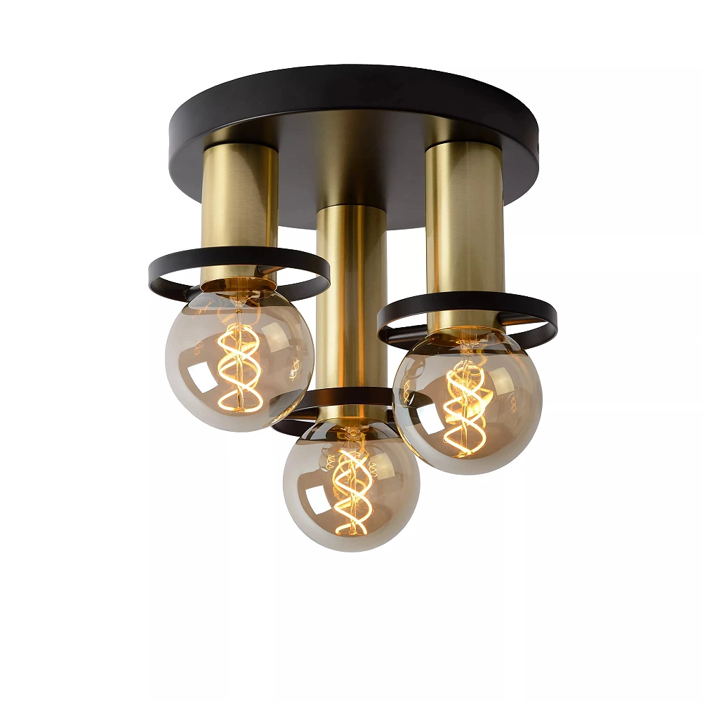 ANAKA flush ceiling light Ø30 cm 3xE27 black (Lucide)