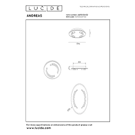 ANDREAS round LED ceiling light 30 W 2700 K matt gold/brass (Lucide)