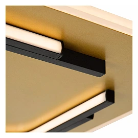 ANDREAS square LED ceiling light 30 W 2700 K matt gold/brass (Lucide)