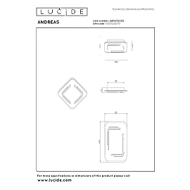 ANDREAS square LED ceiling light 30 W 2700 K matt gold/brass (Lucide)
