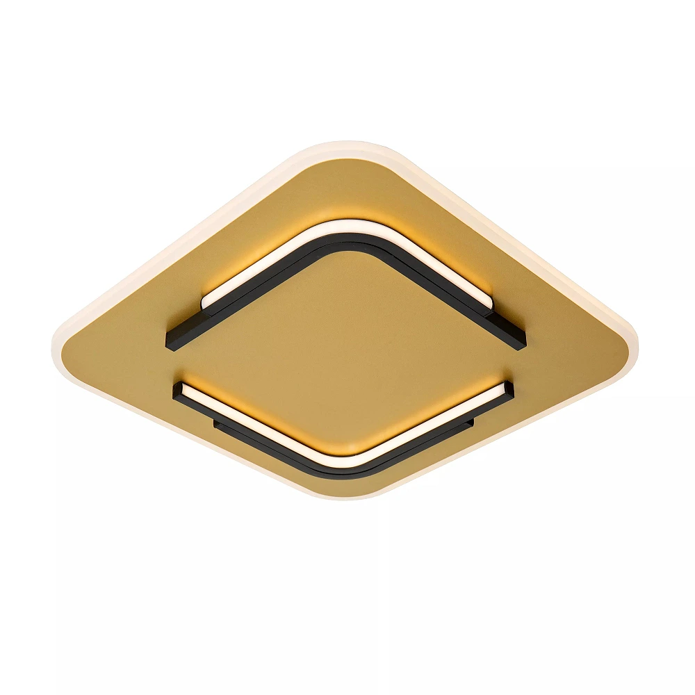 ANDREAS square LED ceiling light 30 W 2700 K matt gold/brass (Lucide)