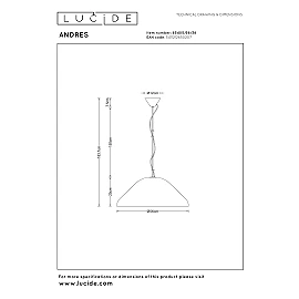 ANDRES pendant light Ø 56 cm 1xE27 Cream (Lucide)