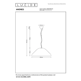 ANDRES pendant light Ø 56 cm 1xE27 Taupe (Lucide)