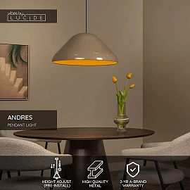 ANDRES pendant light Ø 56 cm 1xE27 Taupe (Lucide)