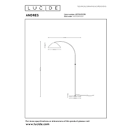 ANDRES floor lamp 1xE27 Cream (Lucide)