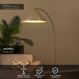 ANDRES floor lamp 1xE27 Taupe (Lucide)