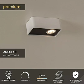 ANGULAR ceiling spotlight LED 6W 2700K white (Lucide)