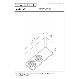 ANGULAR ceiling spotlight LED 2 x 5W 2700K white (Lucide)
