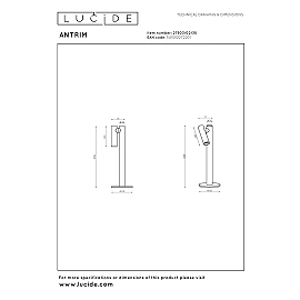 ANTRIM rechargeable desk lamp LED 1x2.2 W 2700 K black (Lucide)