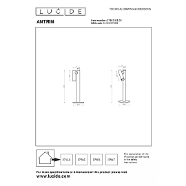 ANTRIM rechargeable desk lamp LED 1x2.2 W 2700 K white (Lucide)