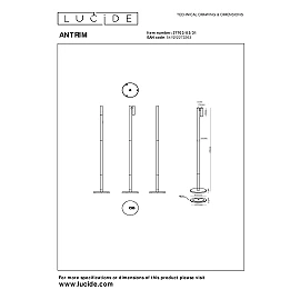 ANTRIM rechargeable floor reading lamp LED 1x2.2 W 2700 K white (Lucide)