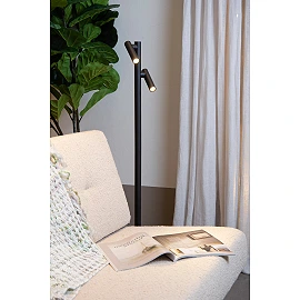 ANTRIM rechargeable floor reading lamp LED 2x2.2 W 2700 K black (Lucide)