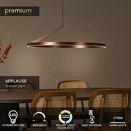 APPLAUSE pendant light Ø80 LED Dim CCT 1x50W Coffee (Lucide)