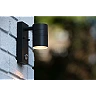 ARNE-LED IR outdoor wall spotlight with PIR motion and day/night sensors, 1 × GU10 LED, 5 W, 2700 K, black (Lucide)