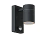 ARNE-LED IR outdoor wall spotlight with PIR motion and day/night sensors, 1 × GU10 LED, 5 W, 2700 K, black (Lucide)