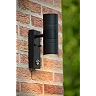 ARNE-LED IR outdoor wall spotlight with PIR motion and day/night sensors, 2 × GU10 LED, 5 W each, 2700 K, black (Lucide)