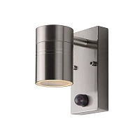ARNE-LED outdoor wall spotlight 1xGU10 with motion sensor Satin Chrome (Lucide)