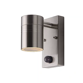 ARNE-LED outdoor wall spotlight 1xGU10 with motion sensor Satin Chrome (Lucide)