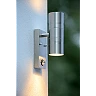 ARNE-LED outdoor wall spotlight 2xGU10 with motion sensor Satin Chrome (Lucide)
