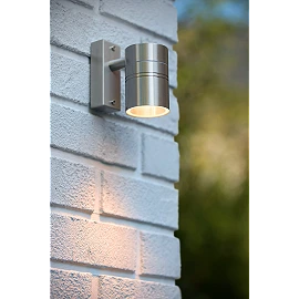 ARNE-LED outdoor wall spotlight LED GU10 1x5W satin chrome (Lucide)